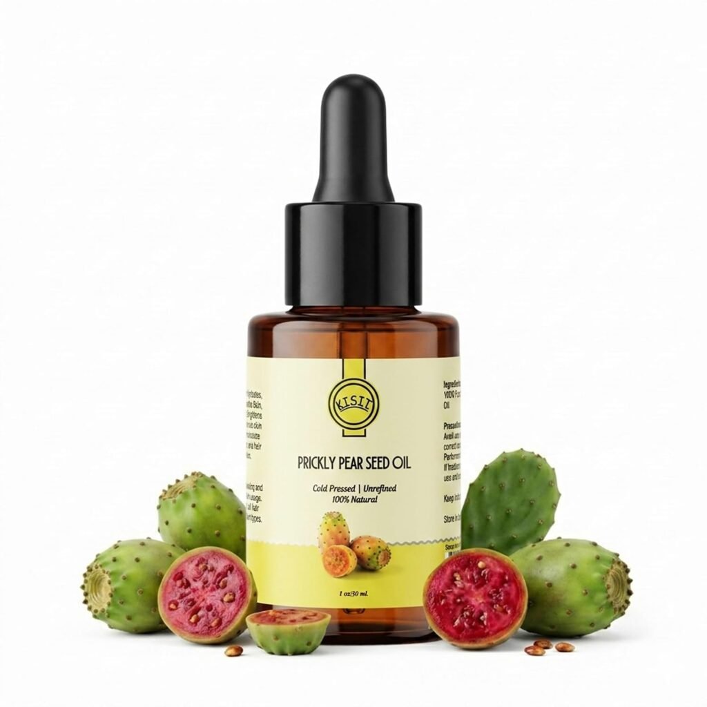 Prickly Pear Seed Oil – 100% Pure and Natural Cold Pressed Oil for Face, Hair and Skin – Anti-Aging Moisturizer – 1 oz Glass Bottle
