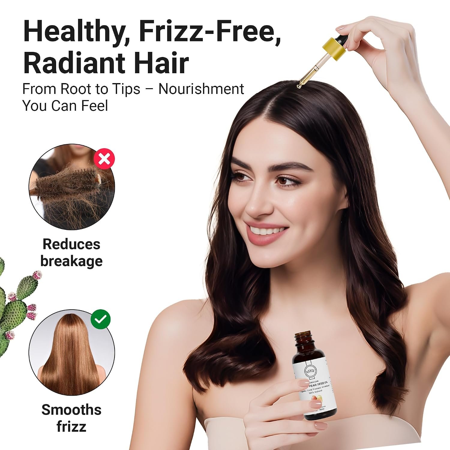 Premium Moroccan Prickly Pear Seed Oil – Cold-Pressed, Organic Oil for Face and Hair Care, Multi-Vitamin Rich, Carefully Sourced from Morocco – 1 fl oz - Image 5