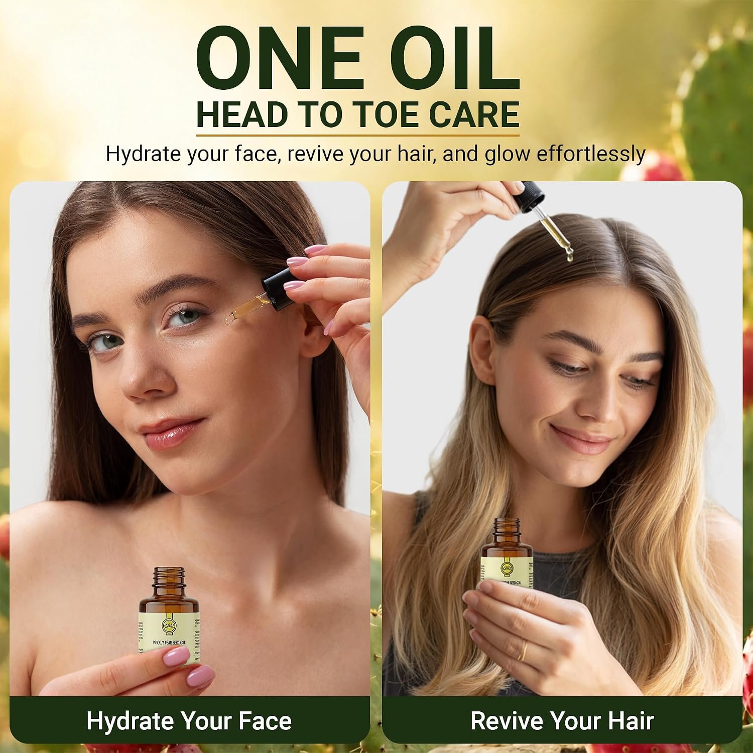 Prickly Pear Seed Oil | 100% Pure and Natural Cold Pressed Oil for Face, Hair and Skin | Anti-Aging Moisturizer | 1 oz Cold Pressed | Pack of 2 - Image 5